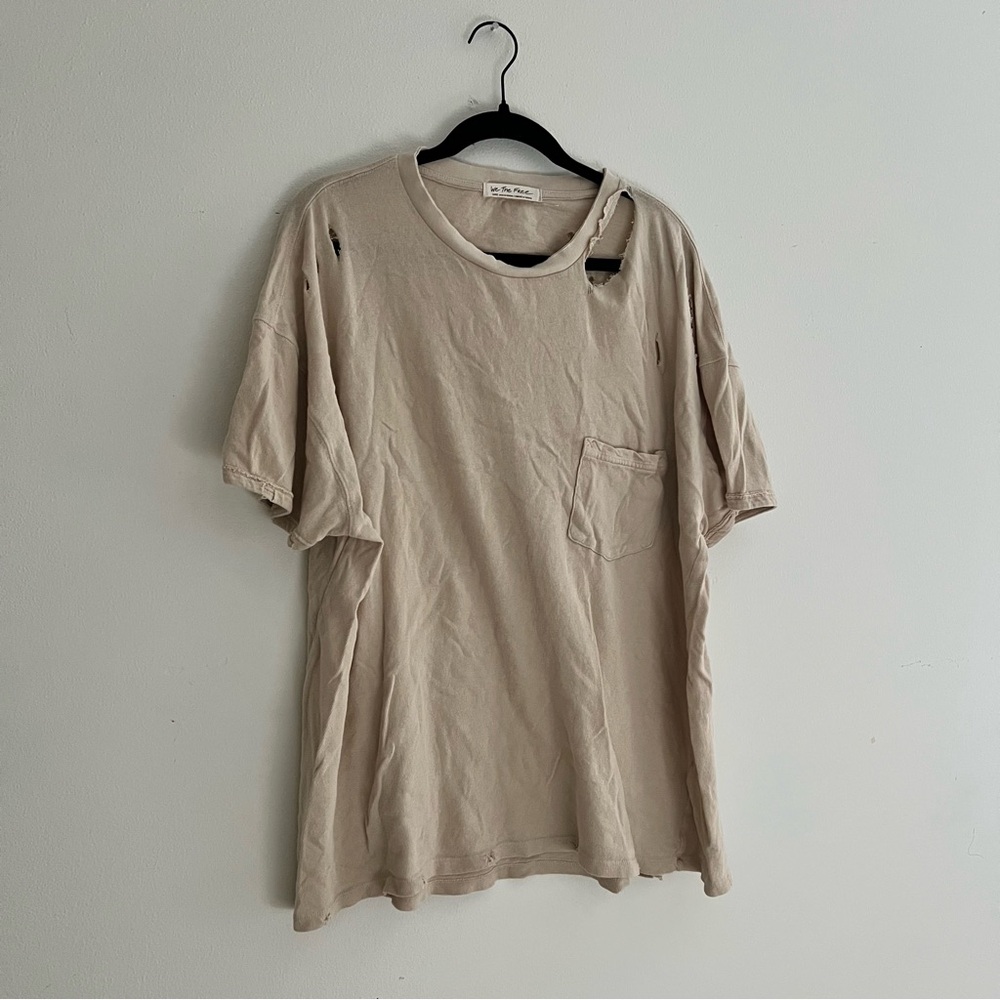 Free people distressed tee